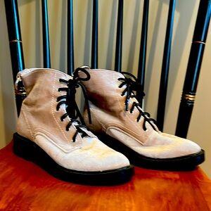 Dolce Vita women’s Bardot Mink Velvet Lace Up Combat Booties